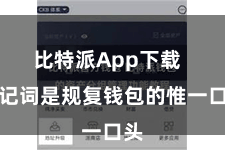 比特派App下载 助记词是规复钱包的惟一口头