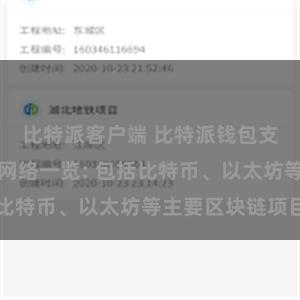 比特派客户端 比特派钱包支持的区块链网络一览: 包括比特币、以太坊等主要区块链项目