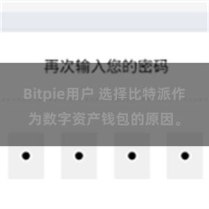 Bitpie用户 选择比特派作为数字资产钱包的原因。