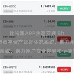 比特派APP快速安装 Bitpie钱包：打造数字资产管理生态系统，助力用户安全存储和便捷交易。