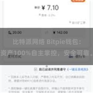 比特派网络 Bitpie钱包：资产100%自主掌控，安全可靠。