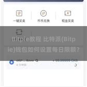 Bitpie教程 比特派(Bitpie)钱包如何设置每日限额？